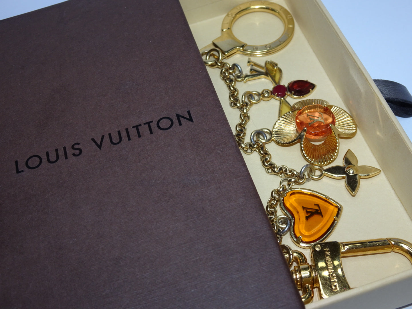 LV Heart Charm 18ct gold double paperclip chocker toggle necklace