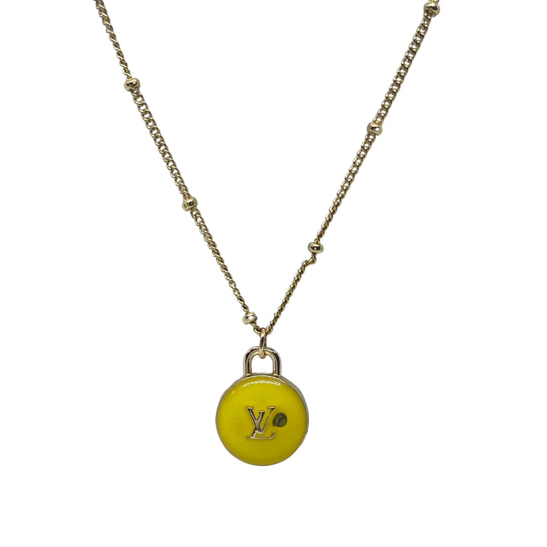Reworked LV Necklace - Yellow LV Charm - zbyzo