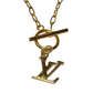 Iconic LV Monogram 18ct gold paperclip toggle necklace