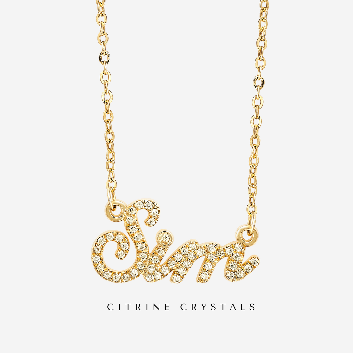 NEW* 18K Gold Plated on 925 Sterling Silver Custom Name Necklace with Crystals