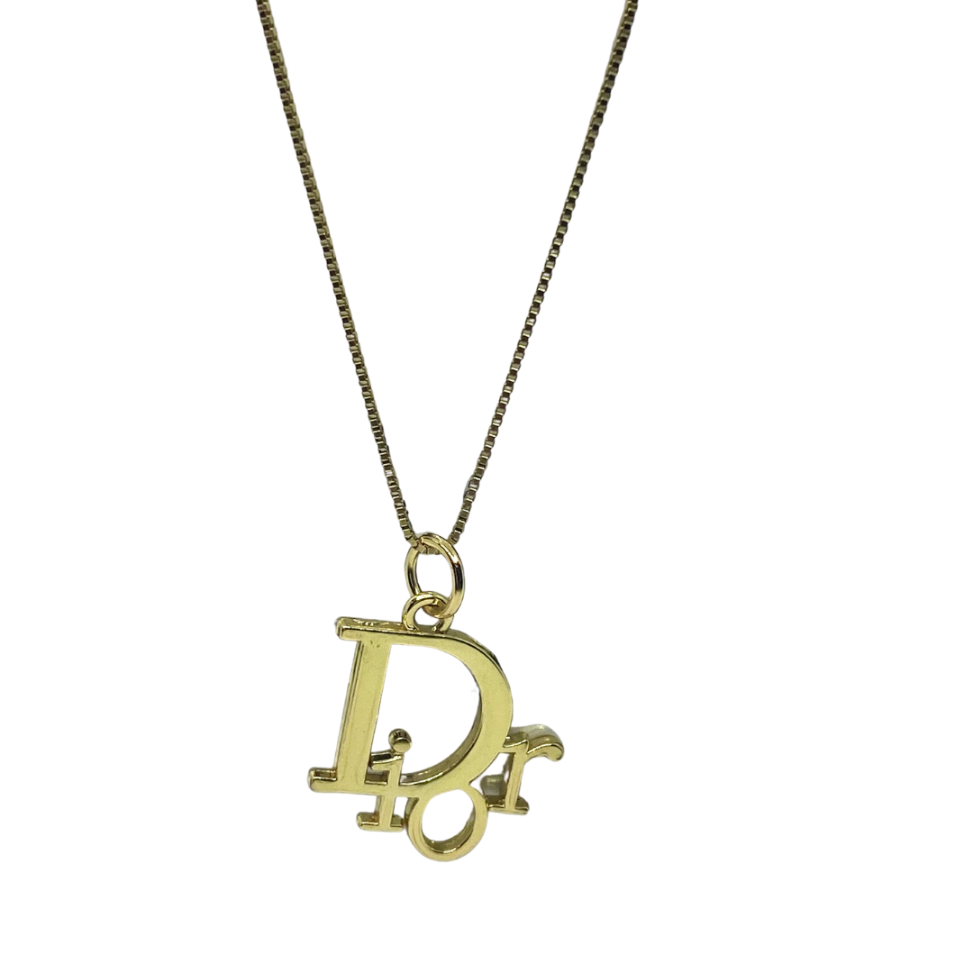 Reworked Dior Necklace - 925 Sterling Silver, 18ct Plated Gold Necklace - zbyzo