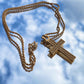 2003 Christian Dior Gold Oblique Crystal Cross Rope Chain Necklace - zbyzo