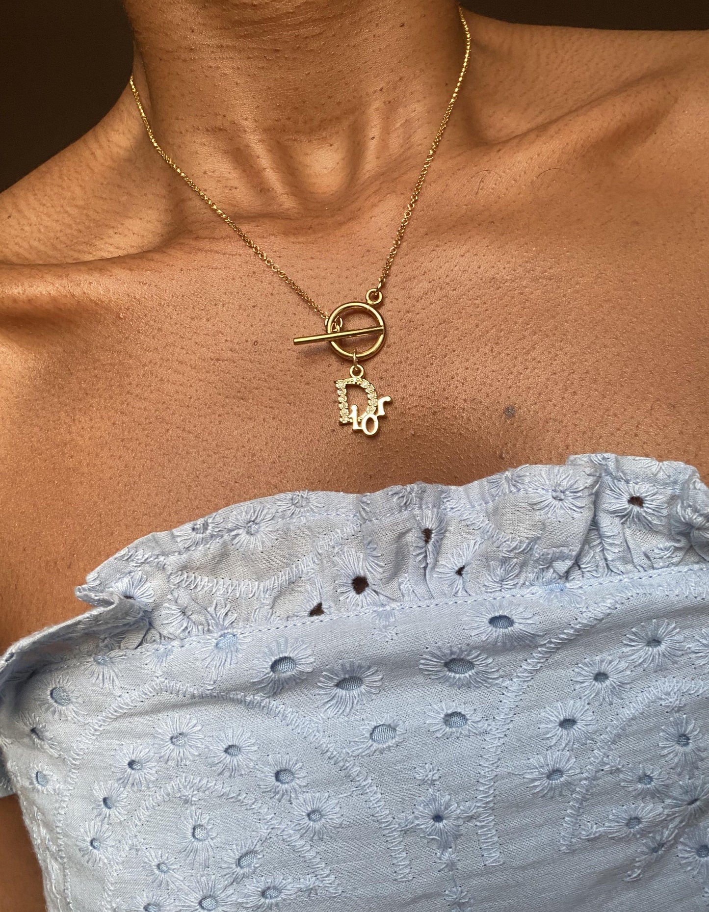 Dior Monogram T-Bar Necklace - zbyzo