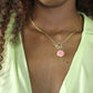 ALTERED 23ct Gold Plated Toggle Necklace with Pink Zip Pendant
